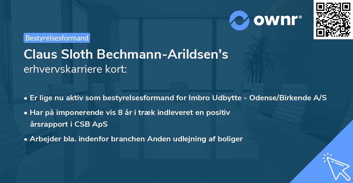 Claus Sloth Bechmann-Arildsen's erhvervskarriere kort