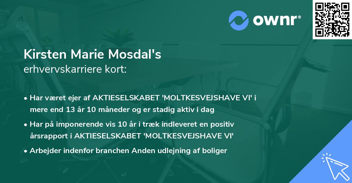 Kirsten Marie Mosdal's erhvervskarriere kort