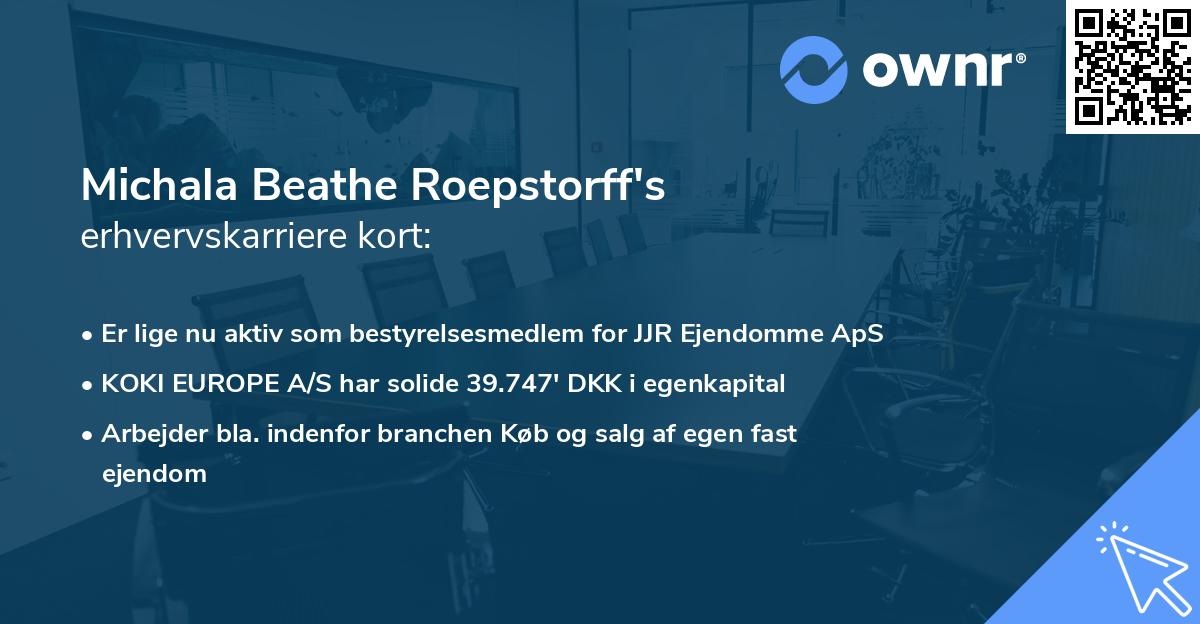 Michala Beathe Roepstorff's erhvervskarriere kort