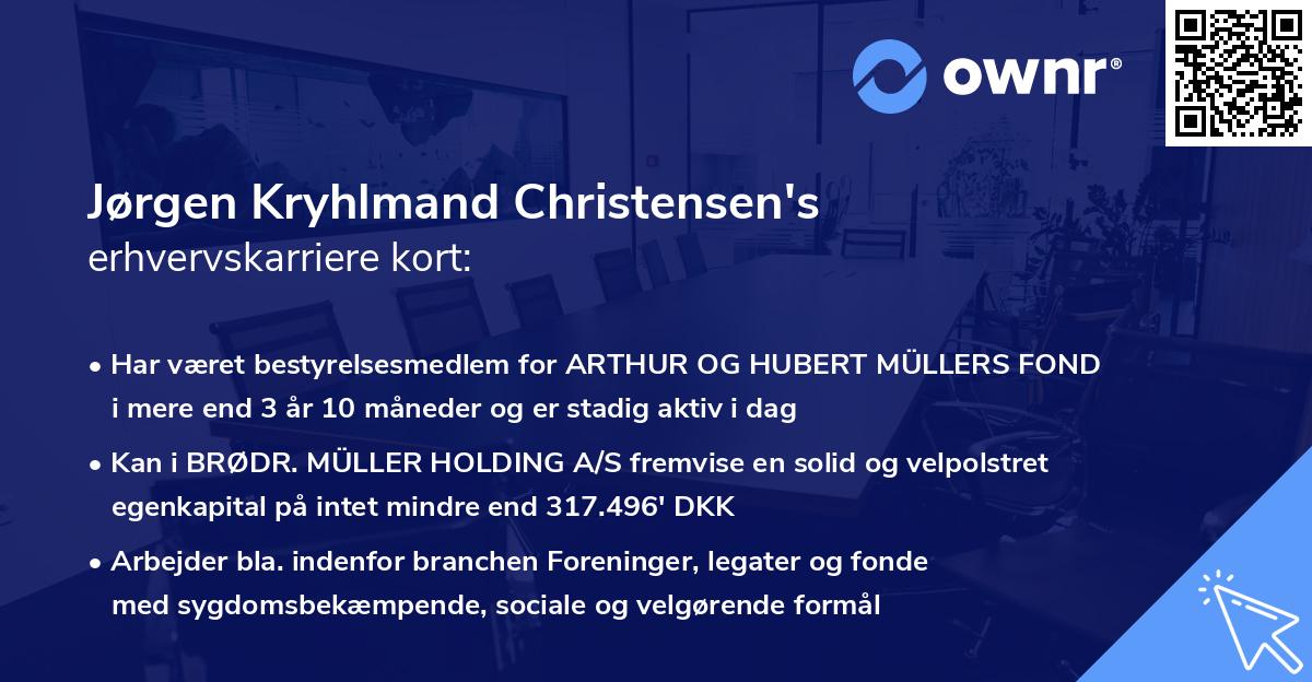 Jørgen Kryhlmand Christensen's erhvervskarriere kort