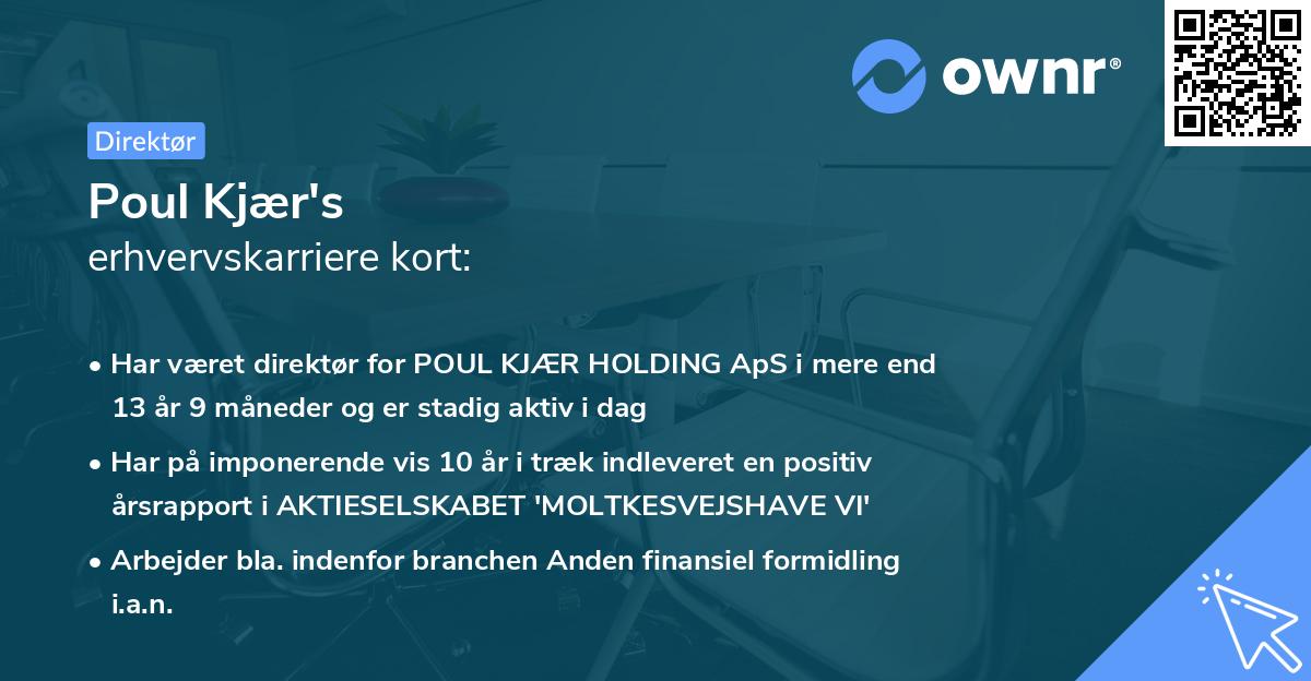 Poul Kjær's erhvervskarriere kort