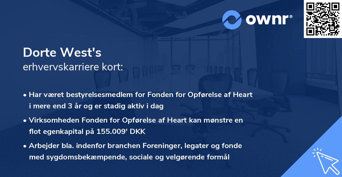 Dorte West's erhvervskarriere kort