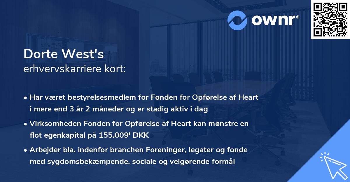 Dorte West's erhvervskarriere kort