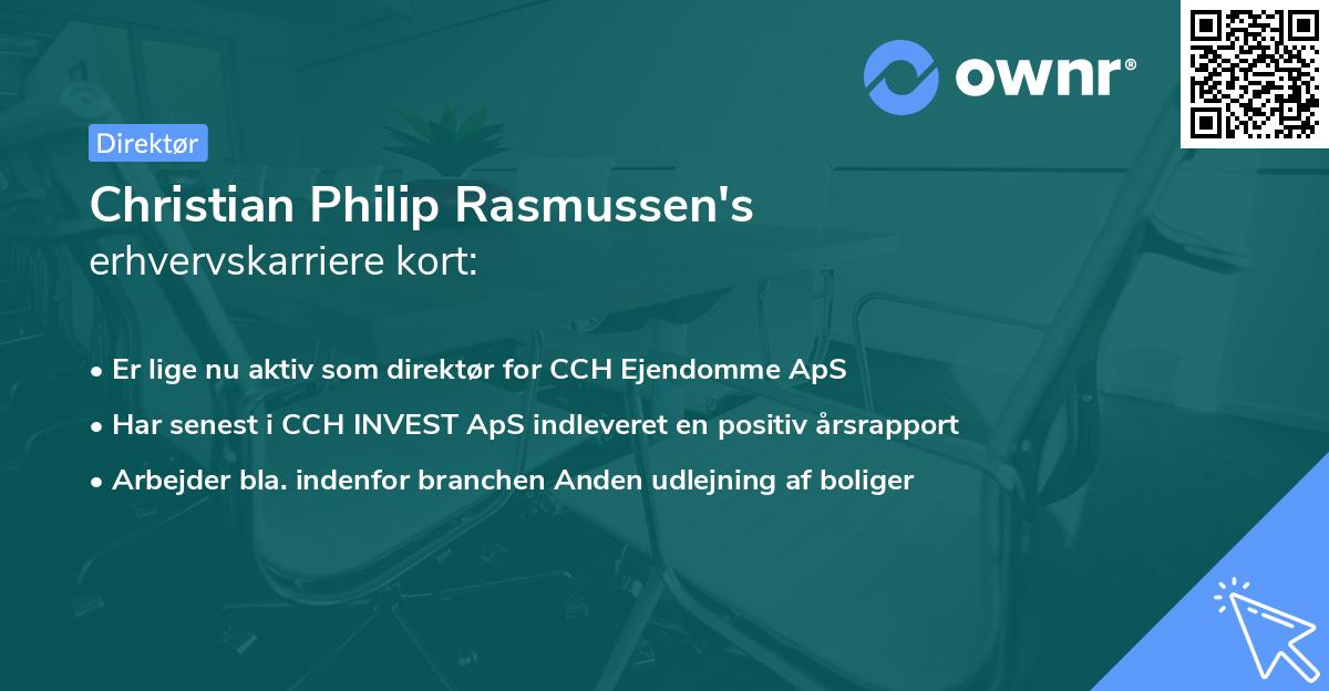 Christian Philip Rasmussen's erhvervskarriere kort