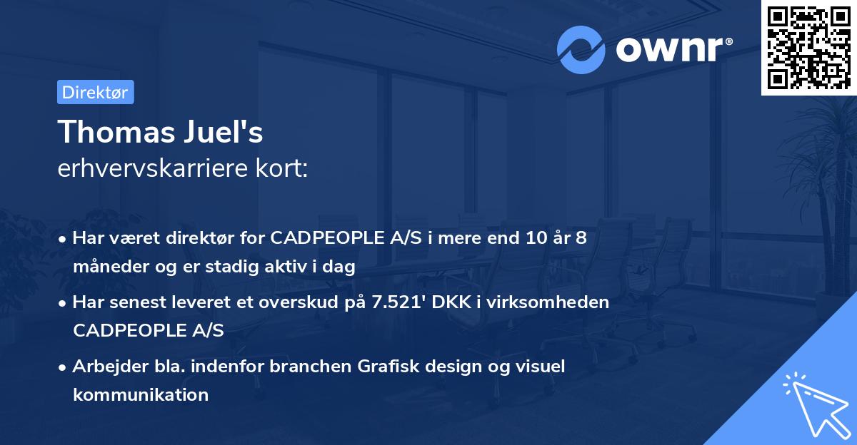 Thomas Juel's erhvervskarriere kort