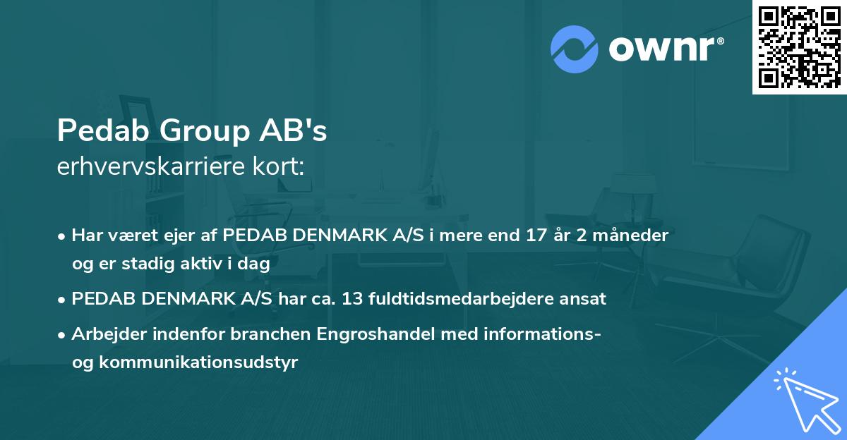 Pedab Group AB's erhvervskarriere kort