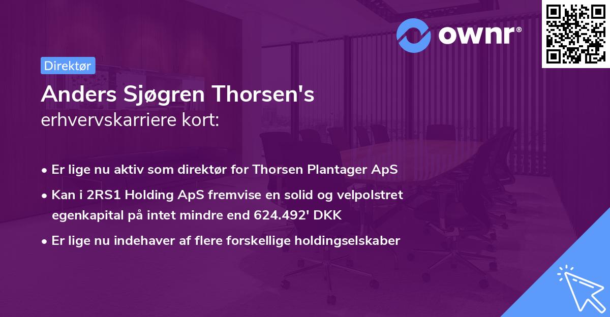 Anders Sjøgren Thorsen's erhvervskarriere kort