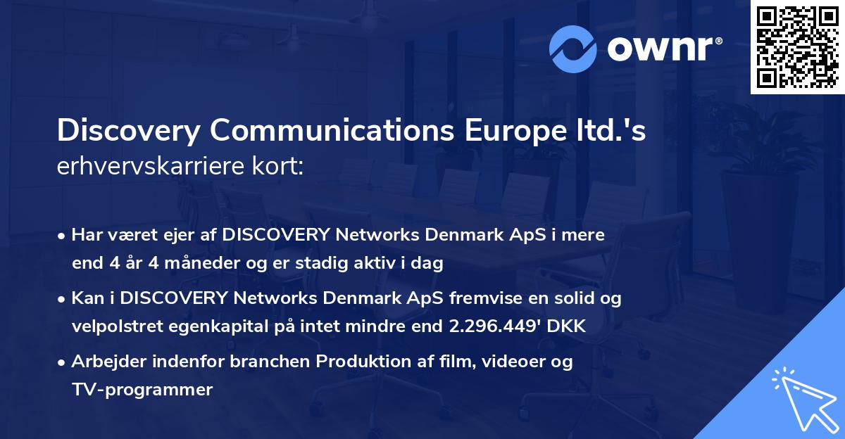 Discovery Communications Europe ltd.'s erhvervskarriere kort
