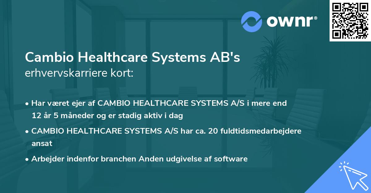 Cambio Healthcare Systems AB's erhvervskarriere kort