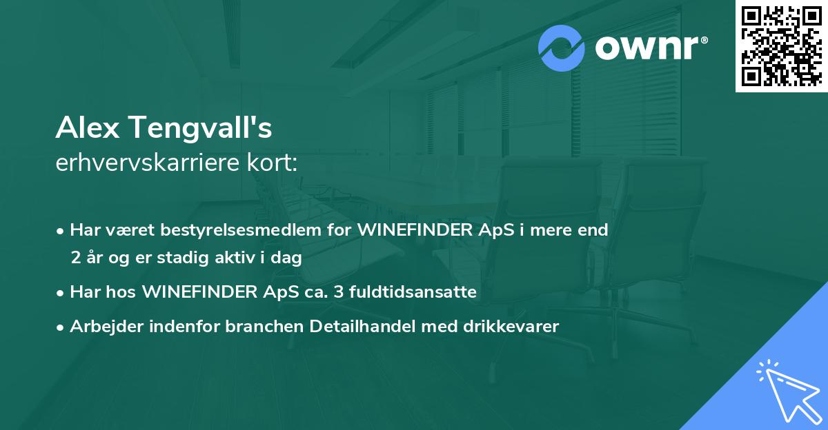 Alex Tengvall's erhvervskarriere kort