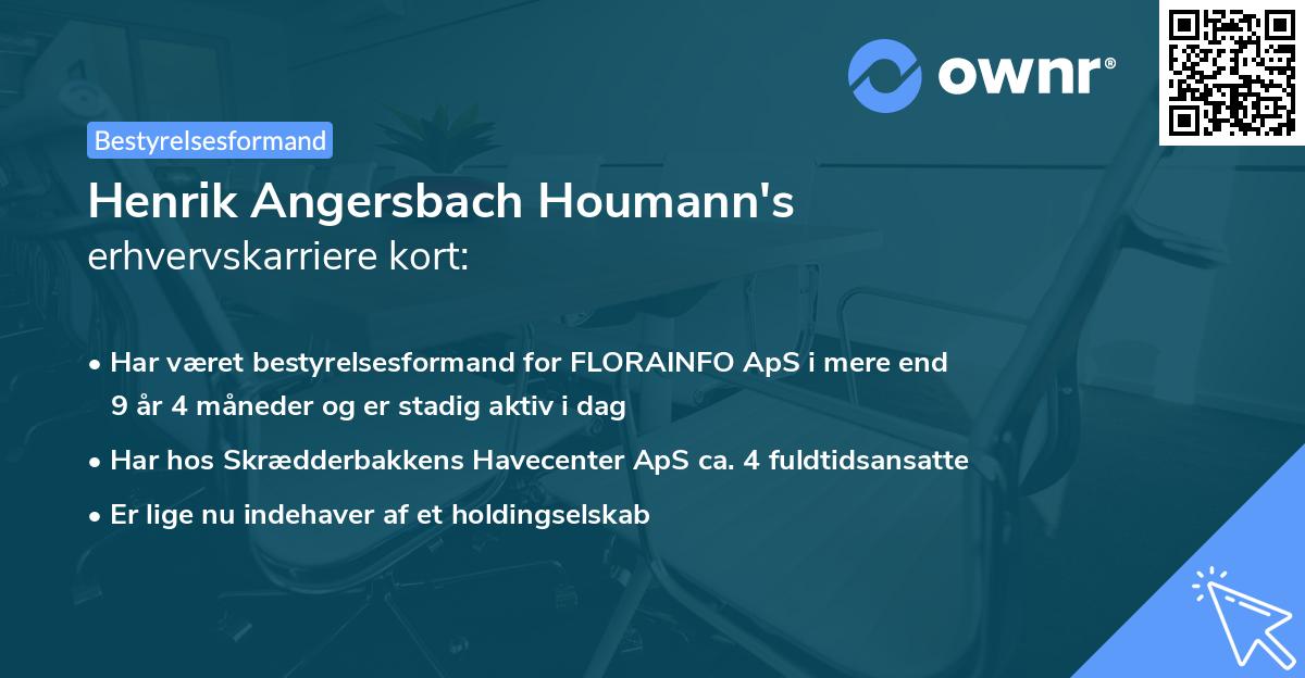 Henrik Angersbach Houmann's erhvervskarriere kort