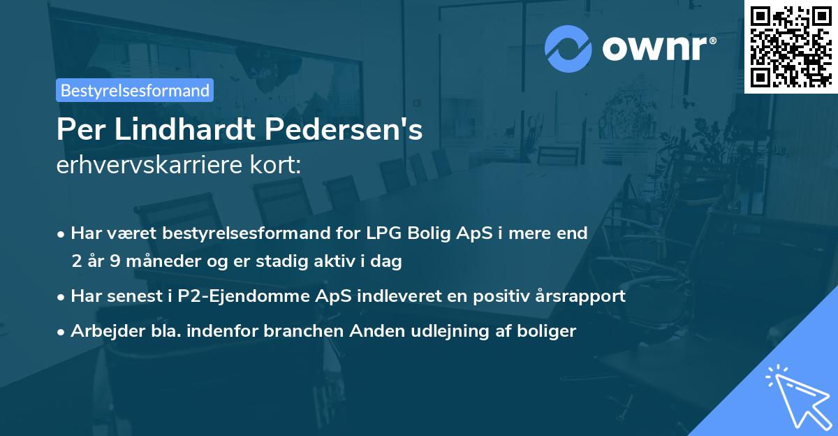 Per Lindhardt Pedersen's erhvervskarriere kort