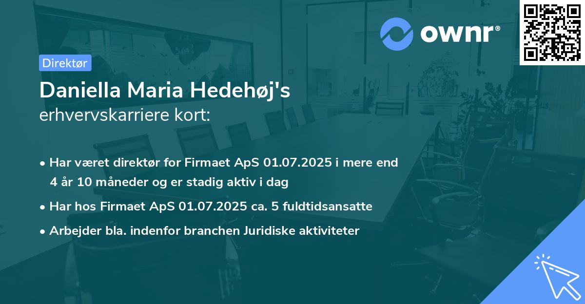 Daniella Maria Hedehøj's erhvervskarriere kort