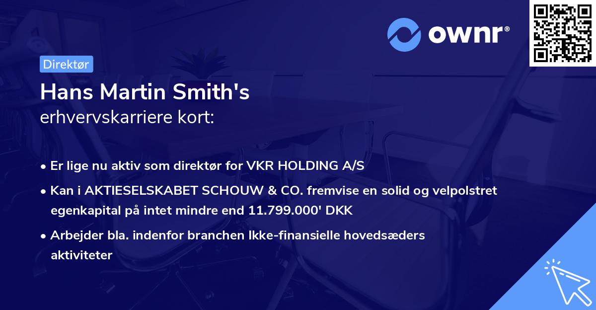Hans Martin Smith's erhvervskarriere kort