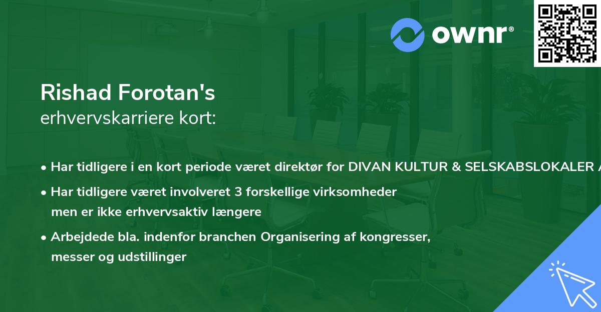 Rishad Forotan's erhvervskarriere kort