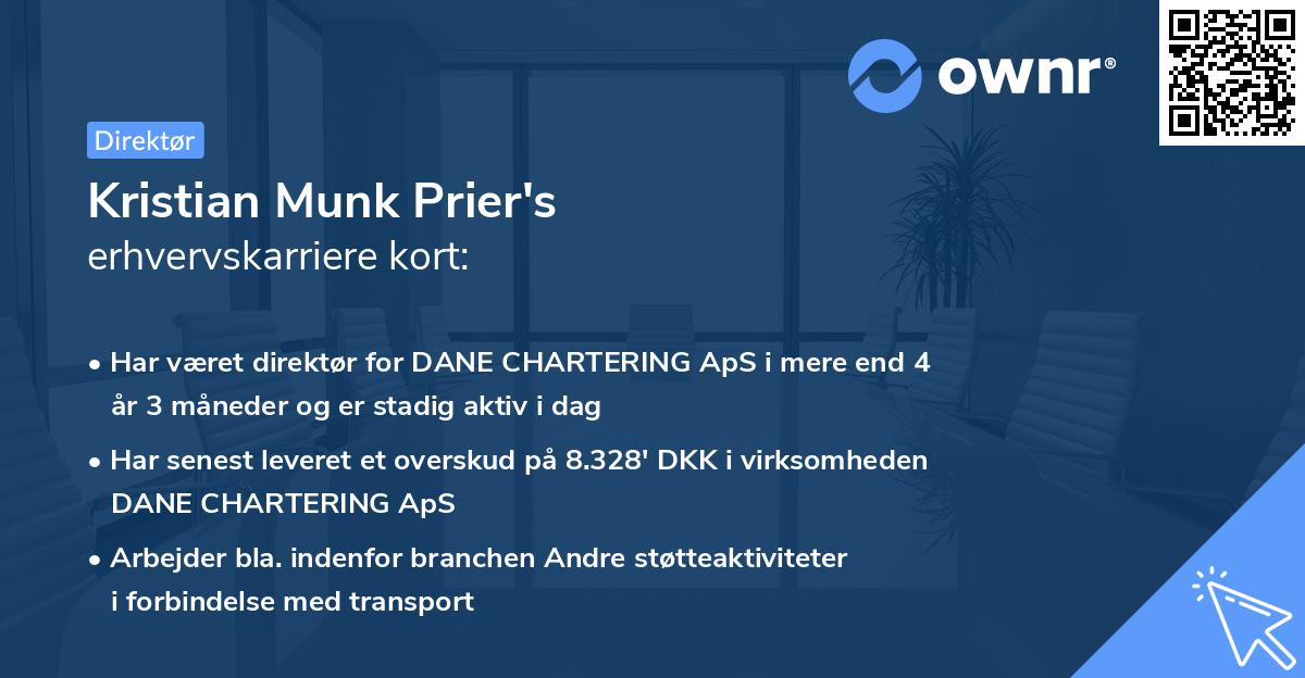 Kristian Munk Prier's erhvervskarriere kort