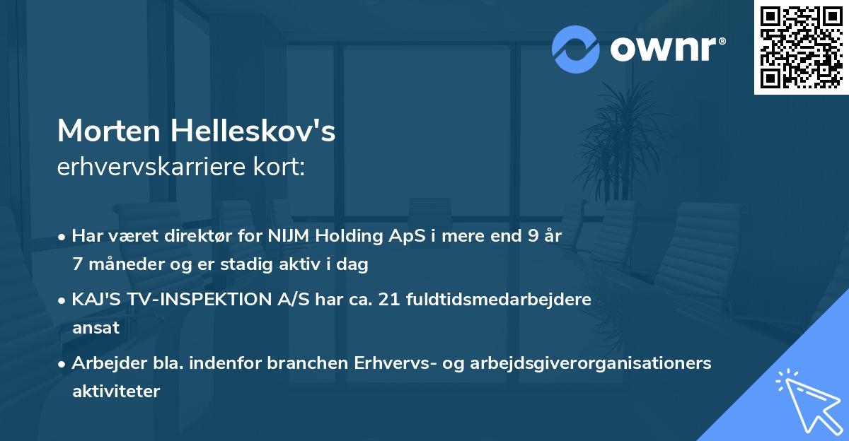 Morten Helleskov's erhvervskarriere kort