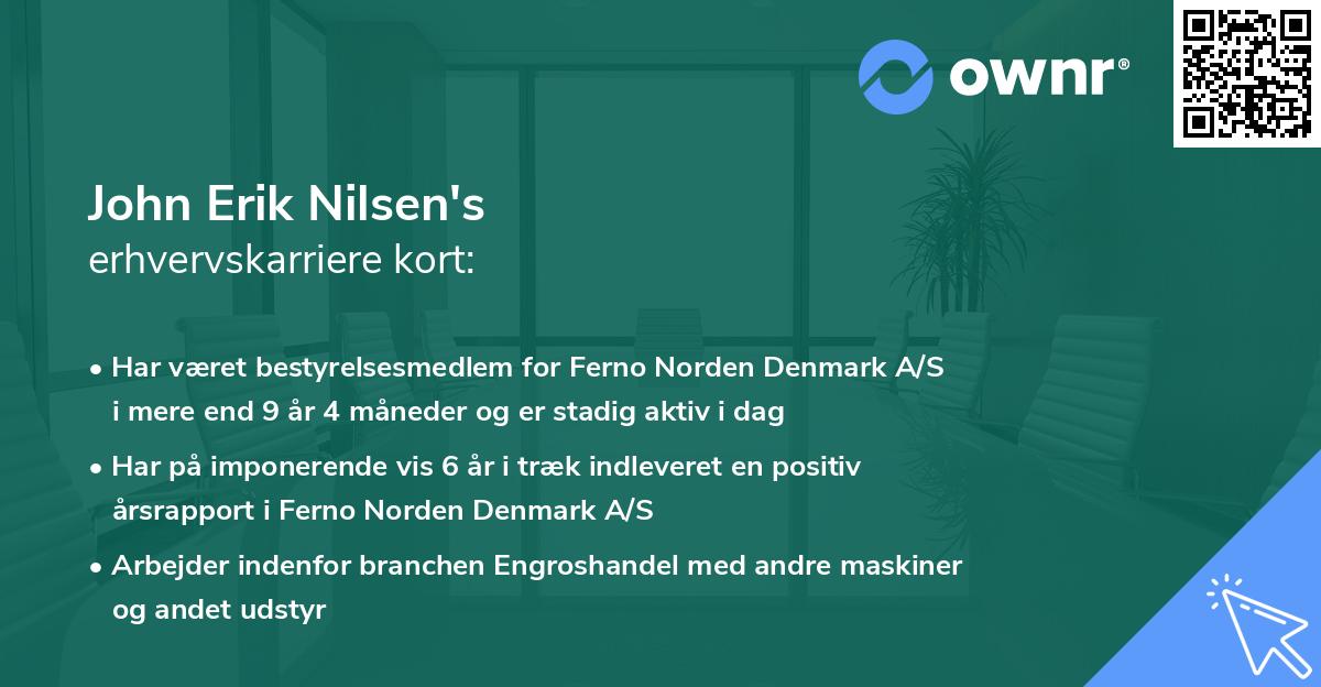 John Erik Nilsen's erhvervskarriere kort