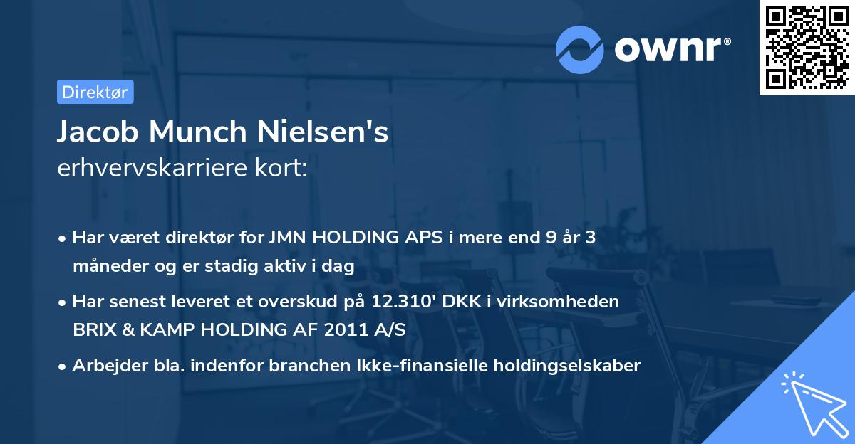 Jacob Munch Nielsen's erhvervskarriere kort