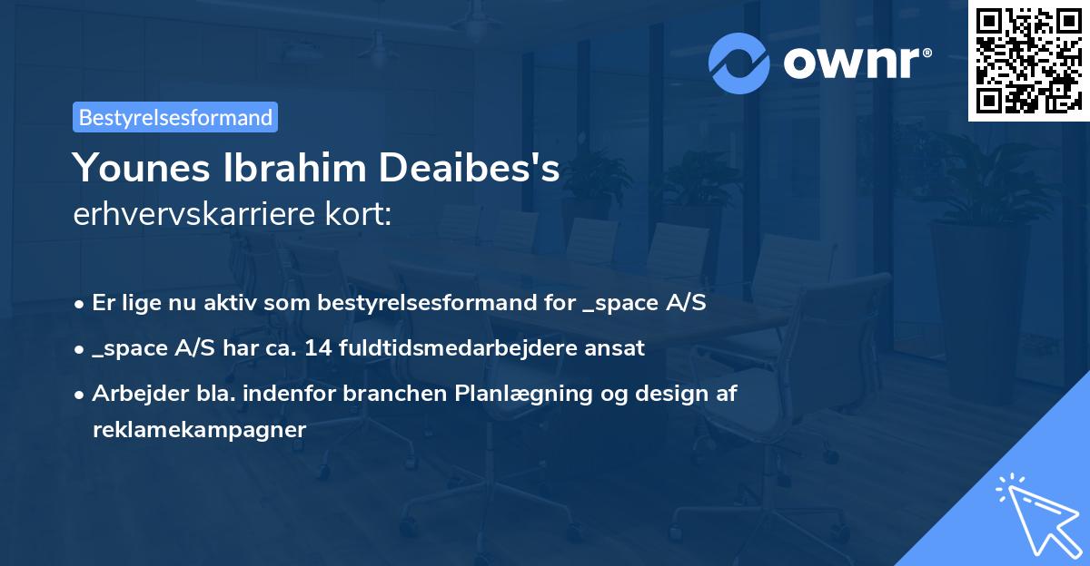 Younes Ibrahim Deaibes's erhvervskarriere kort