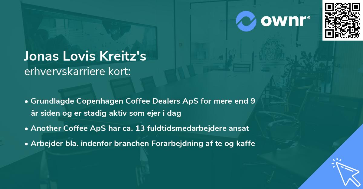 Jonas Lovis Kreitz's erhvervskarriere kort