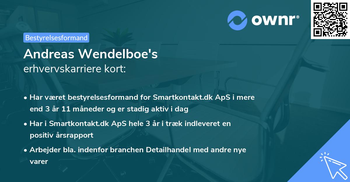 Andreas Wendelboe's erhvervskarriere kort