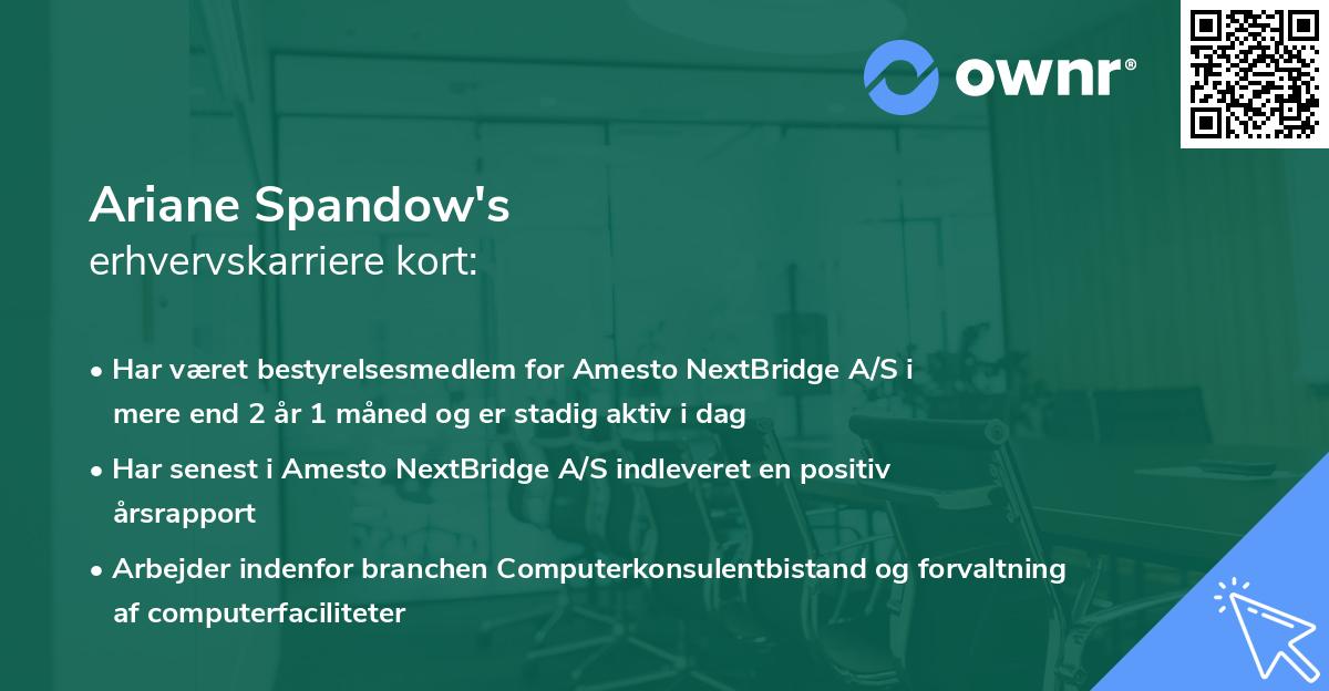 Ariane Spandow's erhvervskarriere kort