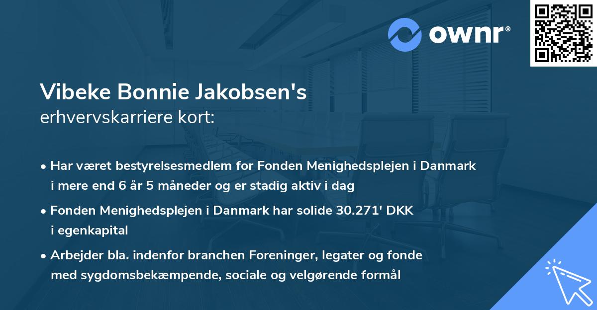 Vibeke Bonnie Jakobsen's erhvervskarriere kort