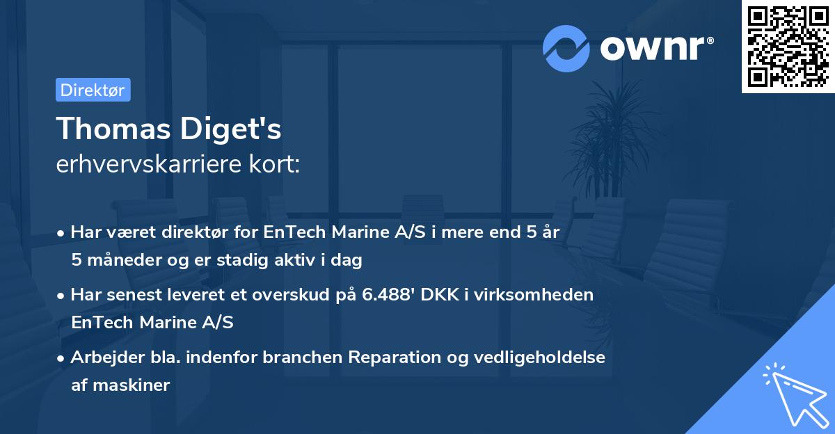 Thomas Diget's erhvervskarriere kort