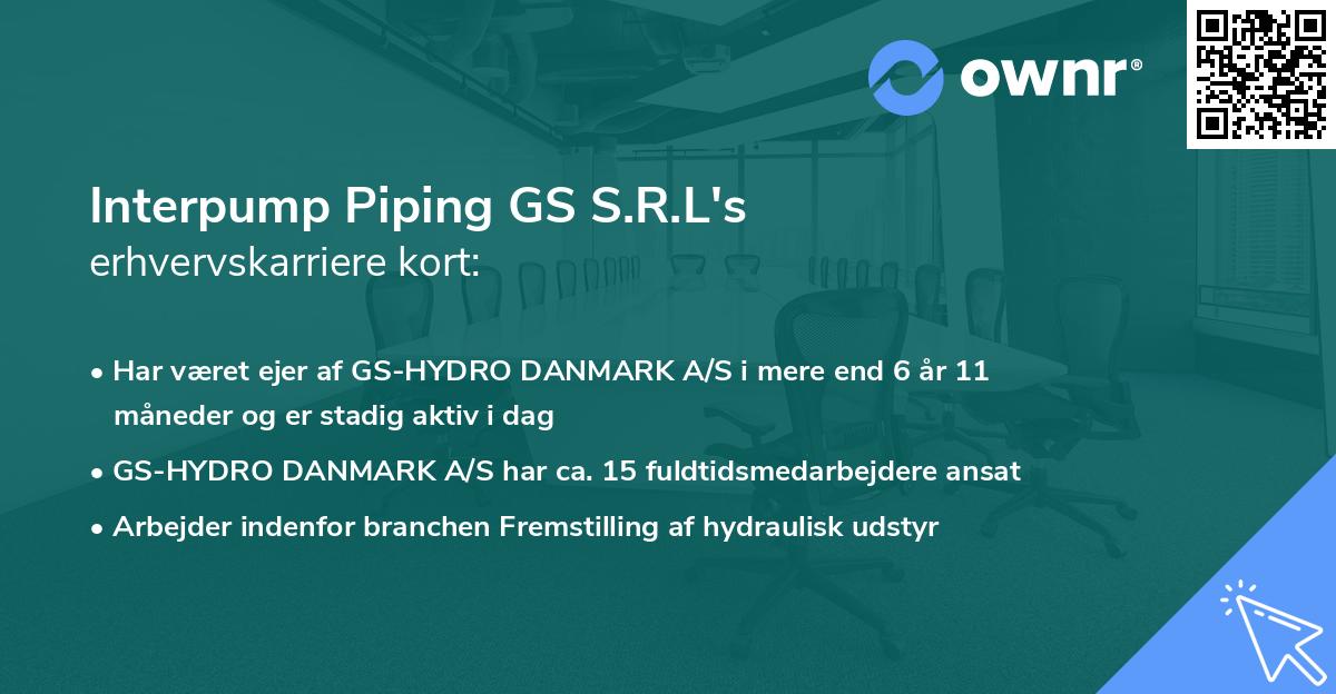 Interpump Piping GS S.R.L's erhvervskarriere kort