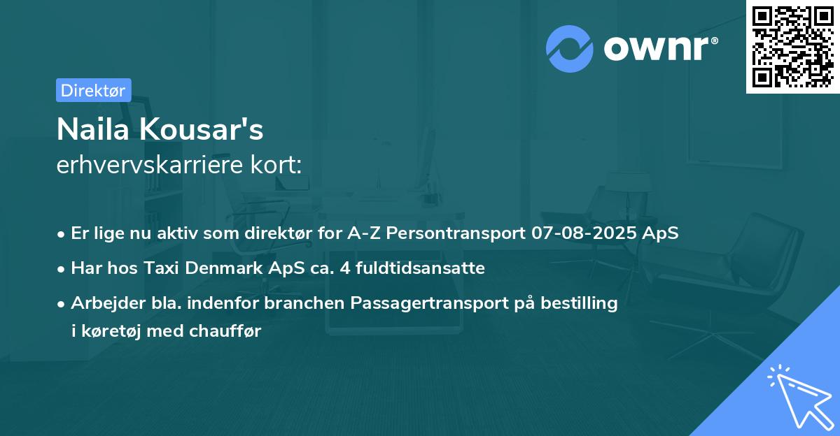 Naila Kousar's erhvervskarriere kort