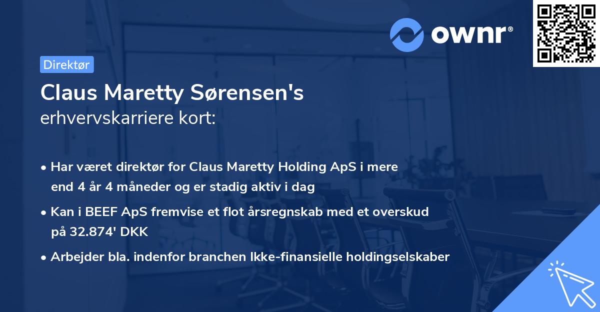 Claus Maretty Sørensen's erhvervskarriere kort