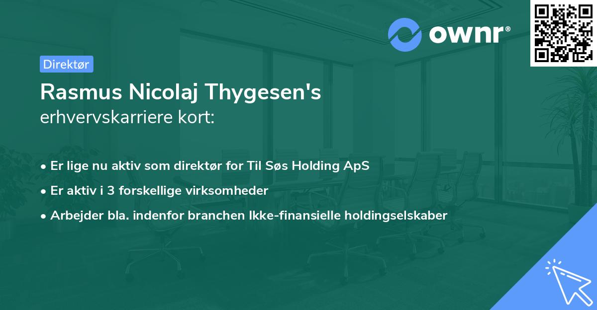 Rasmus Nicolaj Thygesen's erhvervskarriere kort