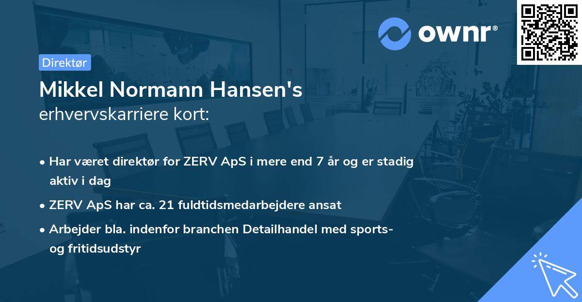 Mikkel Normann Hansen's erhvervskarriere kort