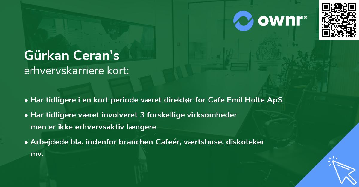 Gürkan Ceran's erhvervskarriere kort