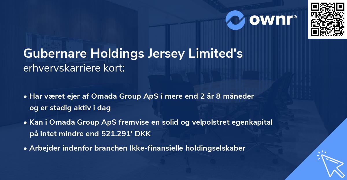 Gubernare Holdings Jersey Limited's erhvervskarriere kort