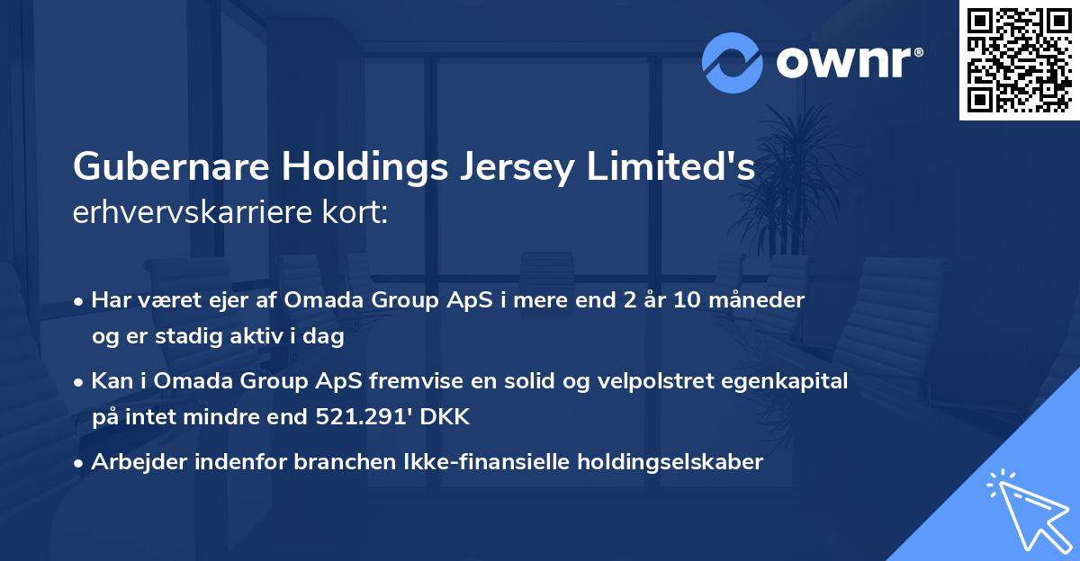 Gubernare Holdings Jersey Limited's erhvervskarriere kort