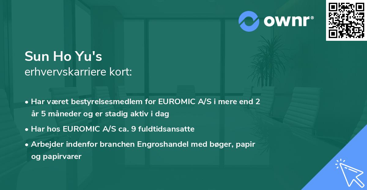Sun Ho Yu's erhvervskarriere kort