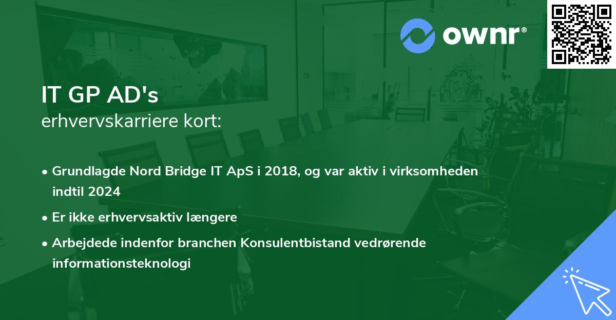 IT GP AD's erhvervskarriere kort