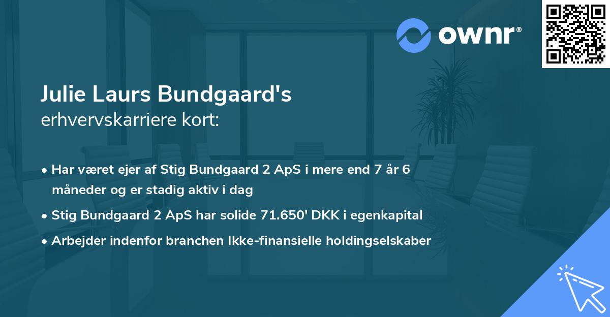 Julie Laurs Bundgaard's erhvervskarriere kort