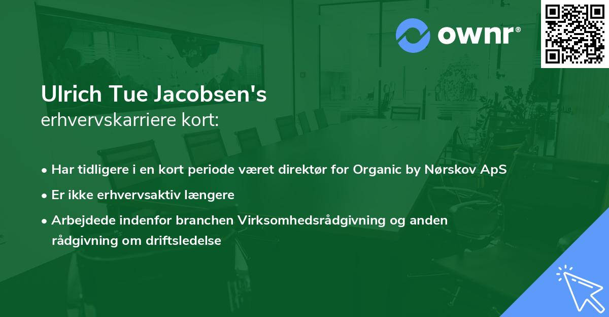 Ulrich Tue Jacobsen's erhvervskarriere kort