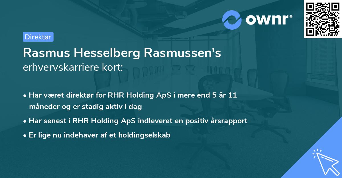 Rasmus Hesselberg Rasmussen's erhvervskarriere kort