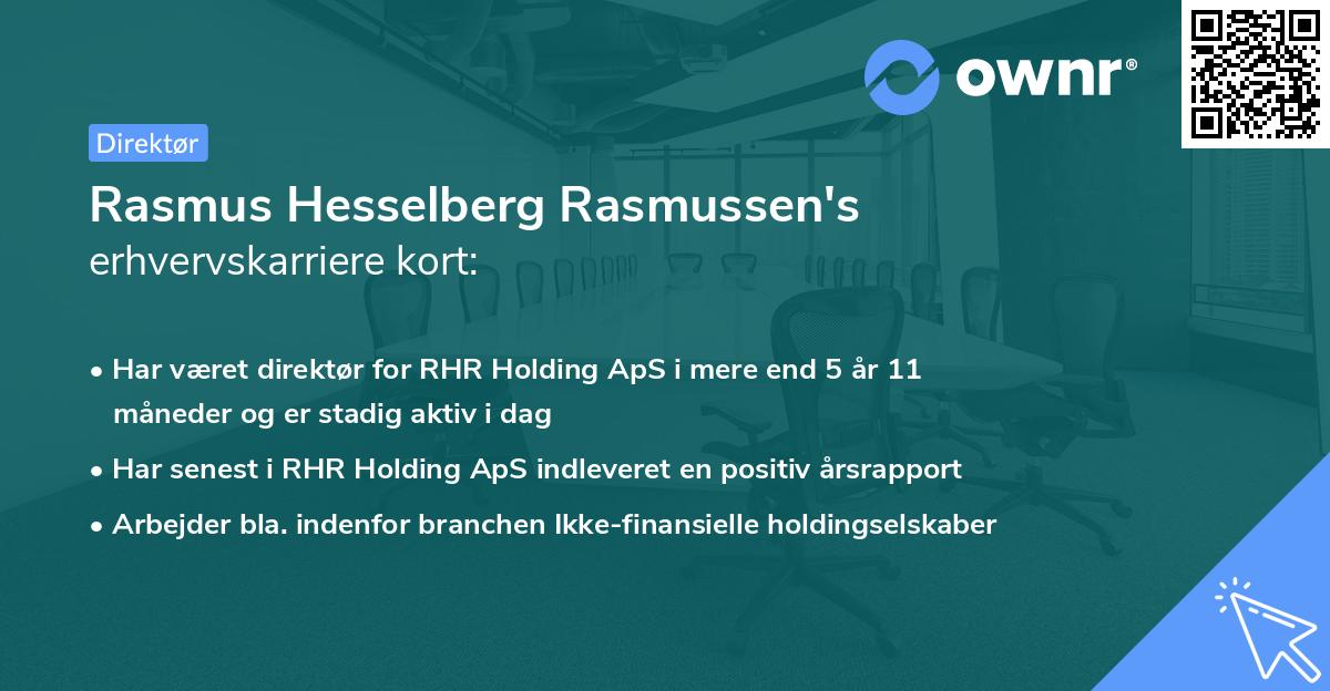 Rasmus Hesselberg Rasmussen's erhvervskarriere kort