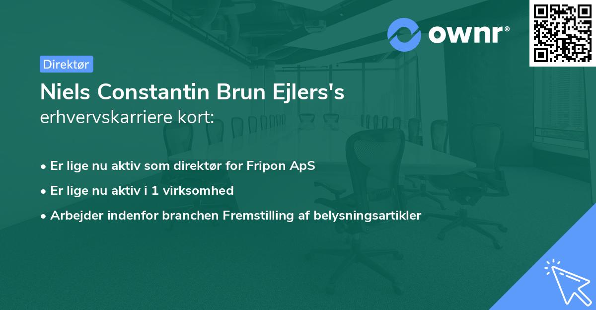 Niels Constantin Brun Ejlers's erhvervskarriere kort