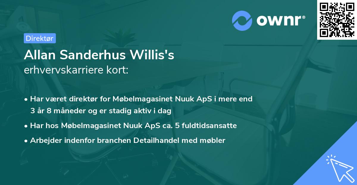 Allan Sanderhus Willis's erhvervskarriere kort