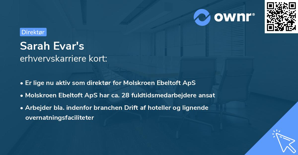 Sarah Evar's erhvervskarriere kort