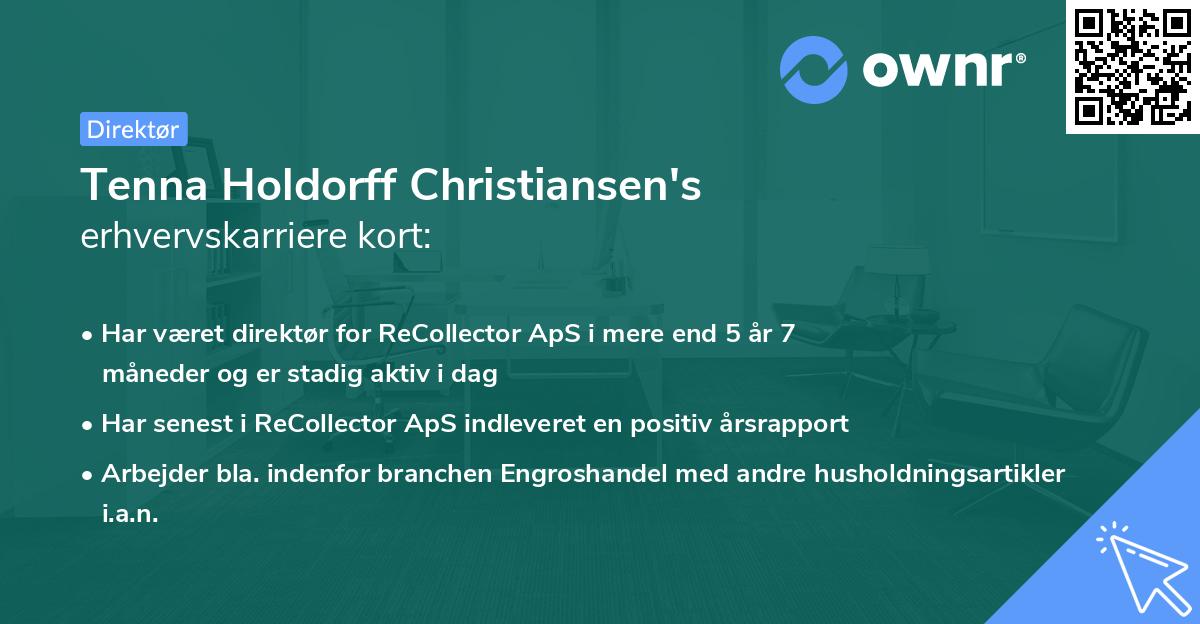 Tenna Holdorff Christiansen's erhvervskarriere kort