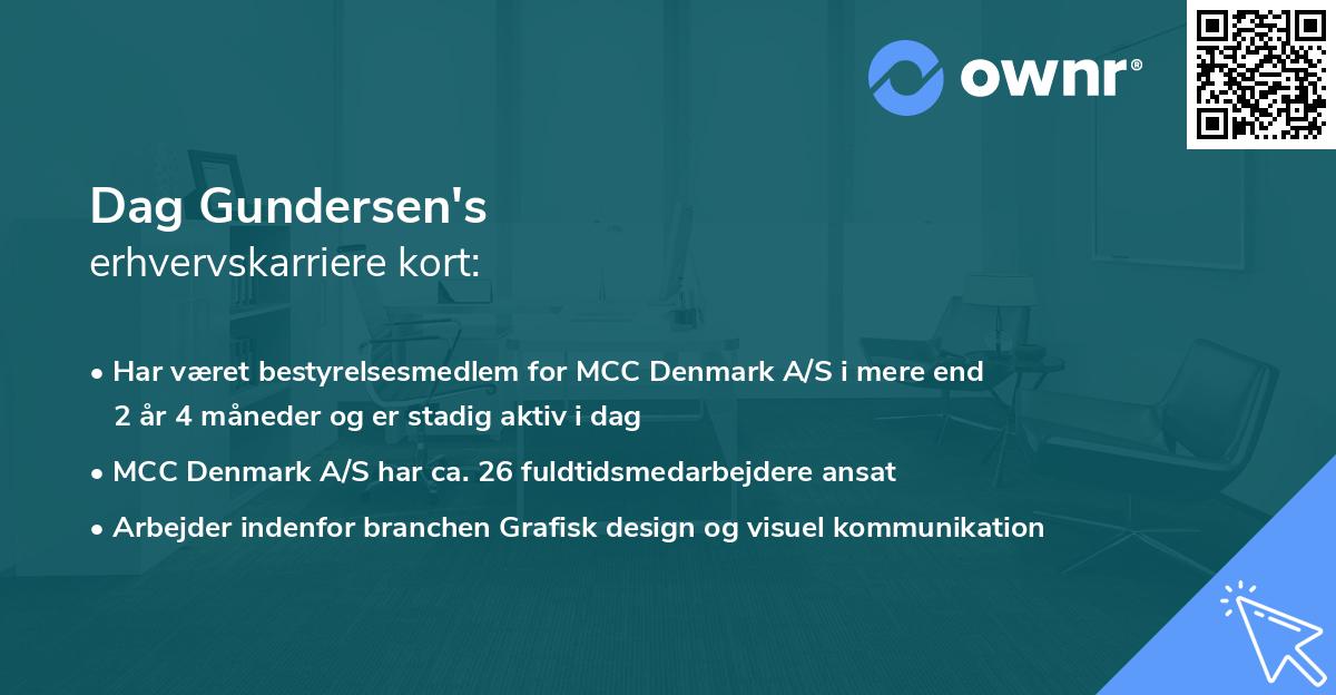 Dag Gundersen's erhvervskarriere kort