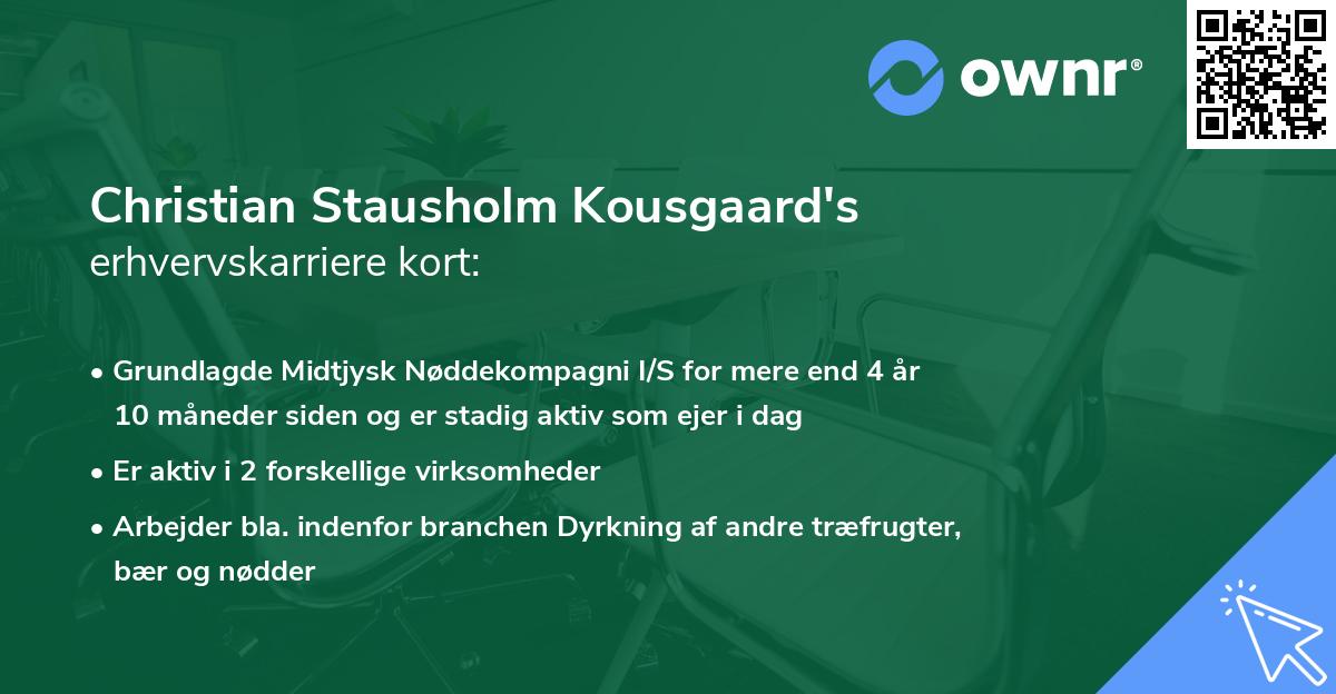 Christian Stausholm Kousgaard's erhvervskarriere kort