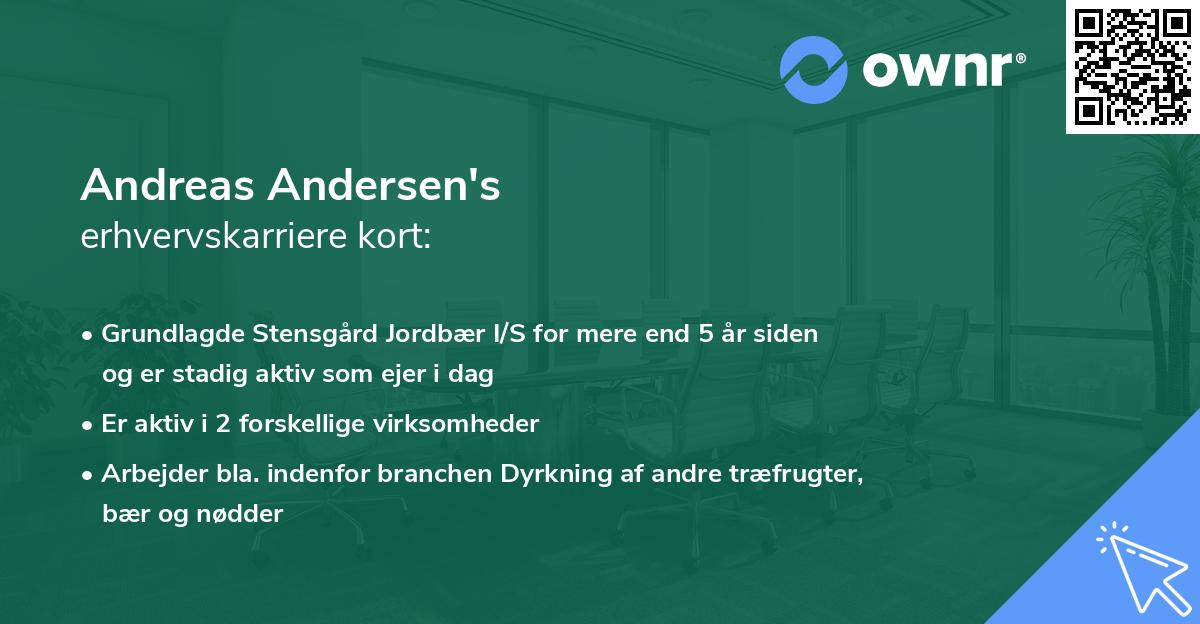 Andreas Andersen's erhvervskarriere kort